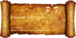 Pascus Tícia névjegykártya